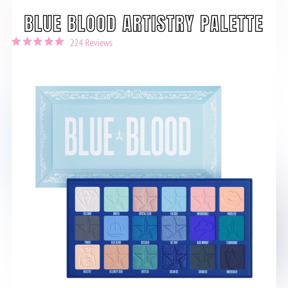 Jeffree Star ⭐️ Blue Blood 🩸 18 shades EyeShadow Trunk Color Pallet BNIB